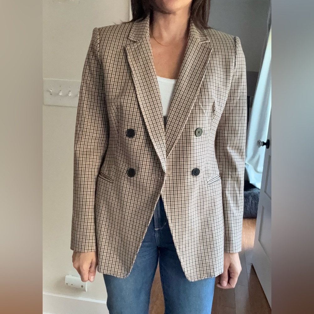 Banana Republic Tan Checkered Blazer